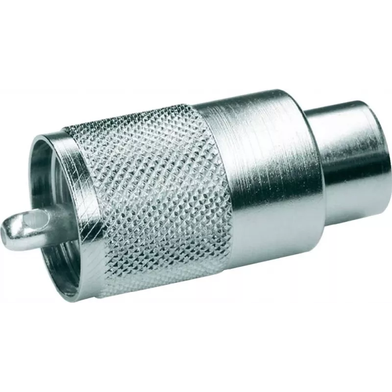 Telegärtner Conector macho UHF PL259 para RG-213/U, aislamiento PTFE, latón niquelado, pack de 5 J01040B0602