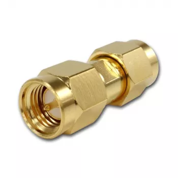 TELEGÄRTNER adaptador coaxial conector macho SMA a conector macho SMA, 50 ohmios, DC-18 GHz, latón dorado