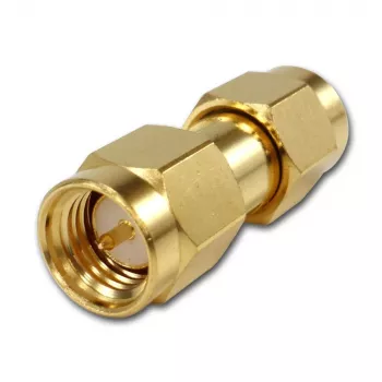 TELEGÄRTNER adaptador coaxial conector macho SMA a conector macho SMA, 50 ohmios, DC-18 GHz, latón dorado