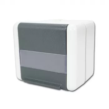 TELEGÄRTNER H02000A0069 AMJ-S K Cat.6A toma de datos RJ45 apantallada de 2 puertos, gris claro/blanco