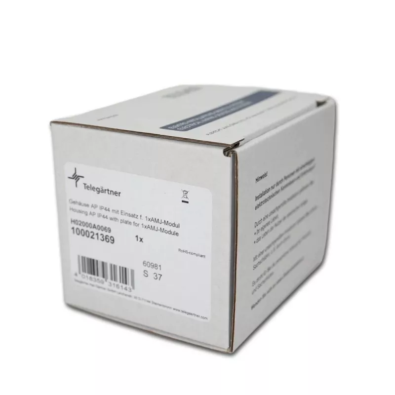 TELEGÄRTNER H02000A0069 AMJ-S K Cat.6A toma de datos RJ45 apantallada de 2 puertos, gris claro/blanco