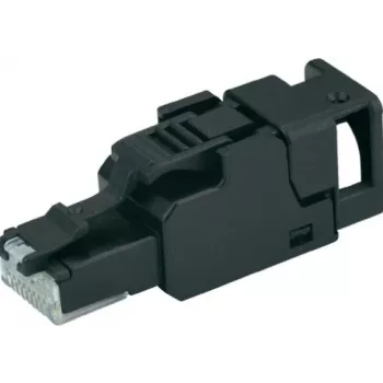 TELEGÄRTNER UFP8 conector RJ45 de montaje en campo, Cat 6a, no apantallado, IDC sin herramientas, con protector antiacodamiento J00026A3000