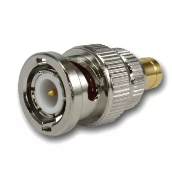 TELEGÄRTNER adaptador coaxial conector macho BNC a conector hembra SMB, 50 ohmios, recto, latón niquelado J01008F0030