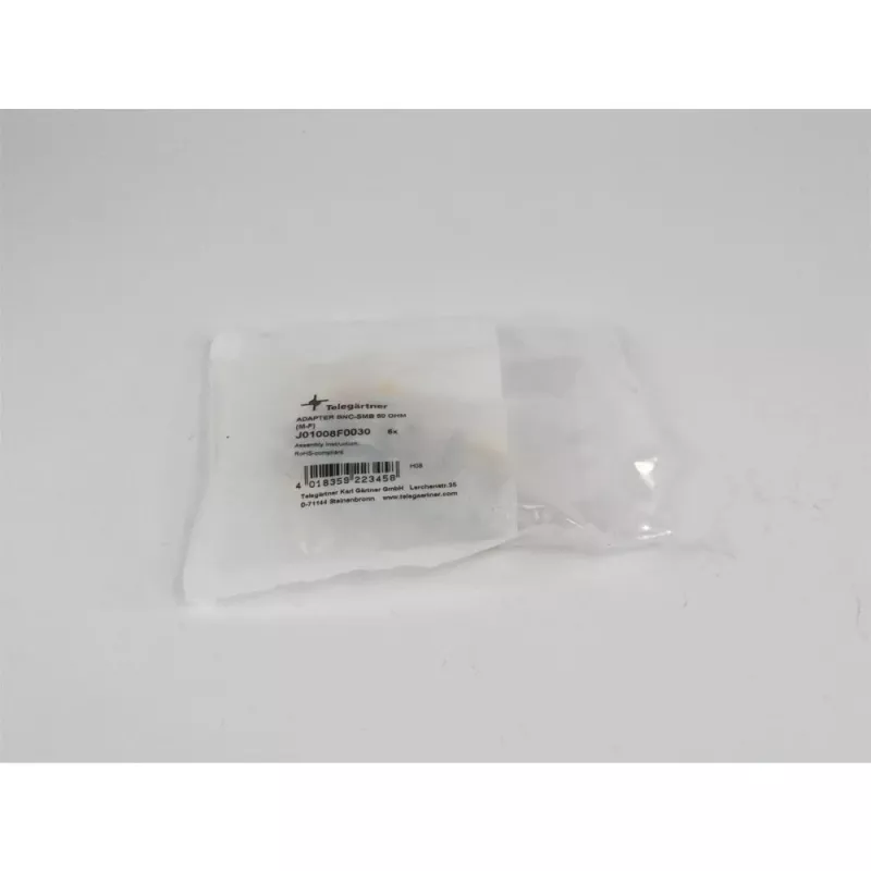 TELEGÄRTNER adaptador coaxial conector macho BNC a conector hembra SMB, 50 ohmios, recto, latón niquelado J01008F0030