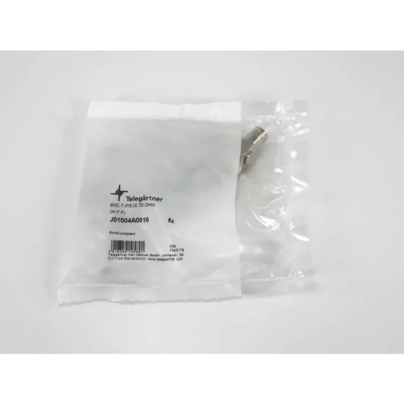 Telegärtner J01004A0616 adaptador BNC, BNC macho a 2x BNC hembra