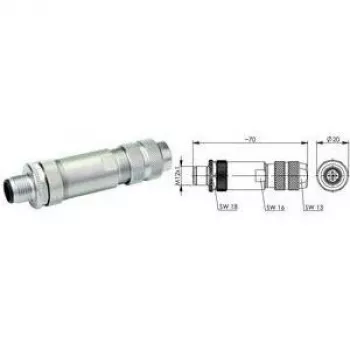 TELEGÄRTNER conector M12 codificación D Cat.5 montaje en campo, 4 polos, apantallado, recto J80026A0200