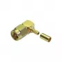 TELEGÄRTNER conector macho SMA en ángulo crimp para RG-58 C/U, dorado, pack de 5 J01150A0091