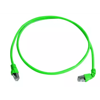 Telegärtner MP8 FS 500 cable de red Cat.6a SFTP, RJ45 a RJ45, 2 m, verde, conector de 90°, libre de halógenos L00001A0156