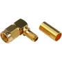 TELEGÄRTNER conector SMA Reverse Plug, en ángulo, 50 ohmios, crimp/soldadura, dorado, J01150R0031