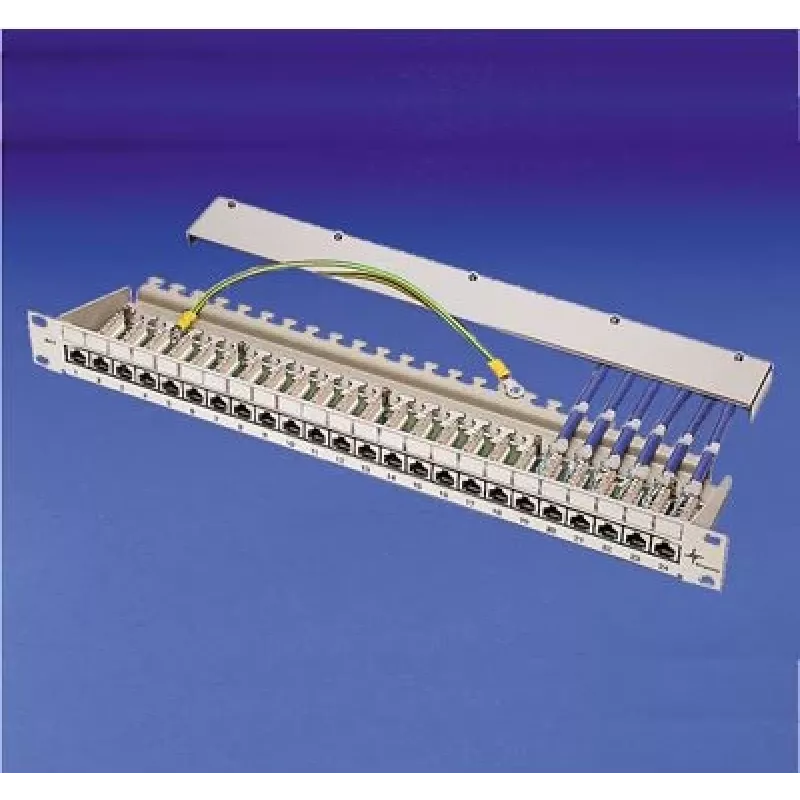 TELEGÄRTNER MPP16-HS Panel de parcheo modular de 16 puertos, 1U, gris claro RAL 7035 J02022A0050