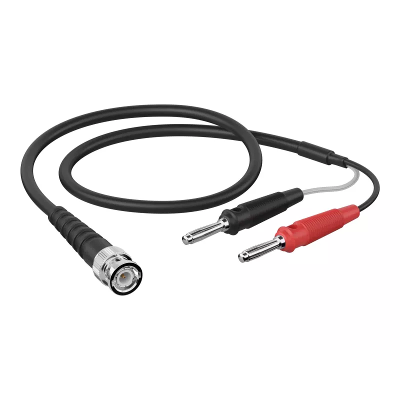 Telegärtner L00010A1844 Cable de medición coaxial de 0,5 m BNC a 2x banana, negro