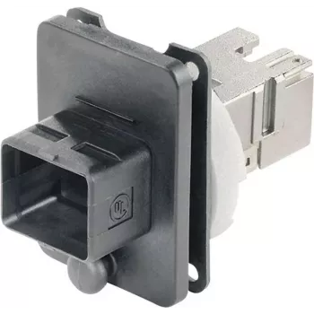 TELEGÄRTNER J80020A0005 Toma RJ45 con brida juego de acoplamiento variante 4, 8P8C, Cat.6A, apantallado, negro