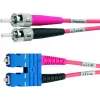 Telegärtner Cable de parcheo de fibra óptica ST a SC dúplex multimodo OM4, 50/125 µm, 3 m, aqua L00892A0072