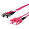 Telegärtner Cable de parcheo de fibra óptica ST a SC dúplex multimodo OM4, 50/125 µm, 3 m, aqua L00892A0072