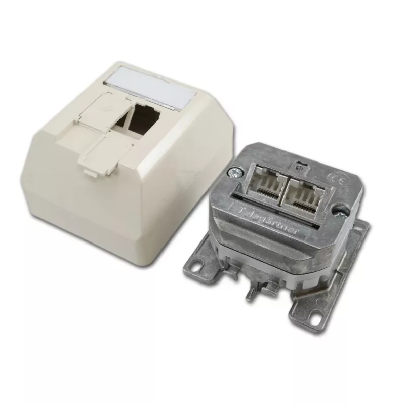 Telegärtner Toma de red RJ-45 apantallada Cat.6, blanco perla