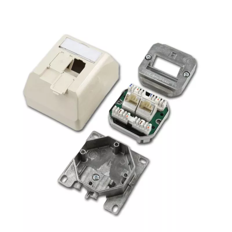 Telegärtner Toma de red RJ-45 apantallada Cat.6, blanco perla