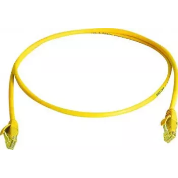 Telegärtner 100008205 Cable de parcheo RJ45, CAT 5e, 1,0 m, amarillo, U/UTP, LSZH, con protección antiacodamiento