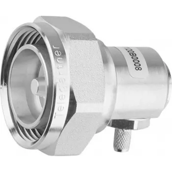 Telegärtner conector macho acodado 7-16 DIN, 50 ohmios, plateado, conexión por bornes J01120C0010