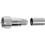 Telegärtner conector macho F, recto, 75 ohmios, crimp/rosca, latón niquelado, para RG59/RG6 J01600A0009