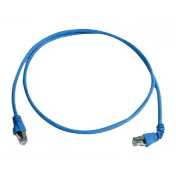 Telegärtner cable de red S/FTP Cat 6A, PiMF, 1,0 m, azul, un RJ45 acodado, LSZH, 10 Gbps L00000A0198
