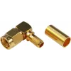 TELEGÄRTNER conector macho acodado RP-SMA crimp para RG-58C/U, 50 ohmios, dorado