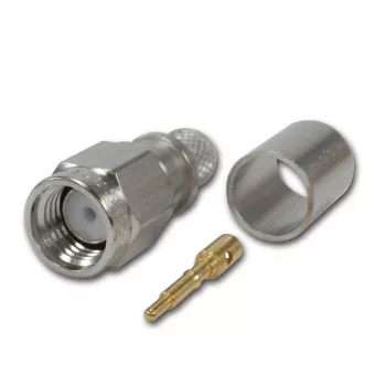 Telegärtner conector macho SMA recto crimp G30 (1,5/3,8), H 155, Low Loss 1,4/3,8 crimp/crimp conector coaxial J01150A0618