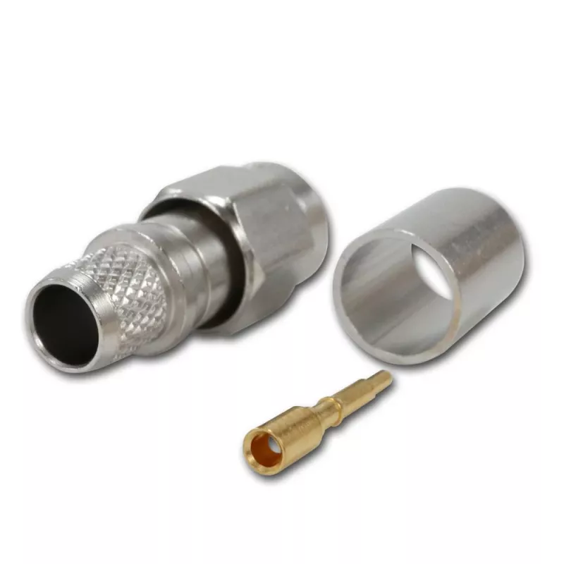 Telegärtner conector macho SMA recto crimp G30 (1,5/3,8), H 155, Low Loss 1,4/3,8 crimp/crimp conector coaxial J01150A0618