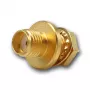 Telegärtner Conector hembra SMA de montaje en panel, montaje frontal, junta de estanqueidad, Z27, dorado, pack de 5 (J01151A1081)