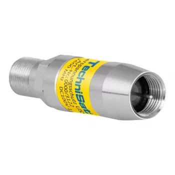 TechniSat USS1 Protección coaxial contra sobretensiones conector macho F a conector hembra F 75 ohmios plateado amarillo 0000/3122
