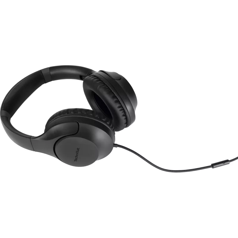 TechniSat Stereoman 3 auriculares cerrados con cable y micrófono, cable de 3 m, negro 0000/9105