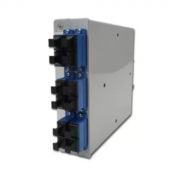 Telegärtner distribuidor de fibra óptica STX para carril DIN, 6x SC dúplex monomodo, cassette de empalme de 12 fibras, pigtails, listo para empalmar H82050E0002