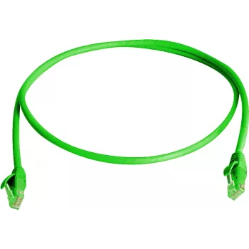 Telegärtner 100008318 cable de red RJ45, CAT 6, 2,0 m, verde, LSZH, ignífugo, con protección antiacodamiento