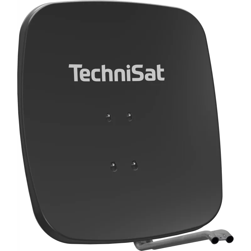 TechniSat SATMAN 65 PLUS antena parabólica – 65 cm, ganancia de 35,7 dBi, HDTV, montaje en mástil, gris claro