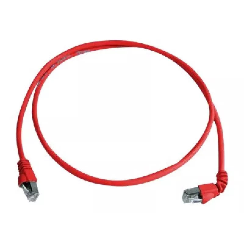 Telegärtner cable de red S/FTP Cat 6A, PiMF, 1m, rojo, un conector en ángulo, LSZH L00000A0196