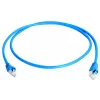 TELEGÄRTNER 100008091 Cable de conexión RJ45, CAT 6a S/FTP, azul, ignífugo, con protección antiacodamiento, 1 m