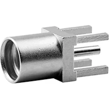 TELEGÄRTNER Conector hembra MMCX PCB, recto, 50 ohmios, dorado, pack de 5 (J01341A0161)
