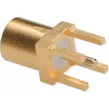 TELEGÄRTNER Conector hembra MMCX PCB, recto, 50 ohmios, dorado, pack de 5 (J01341A0161)