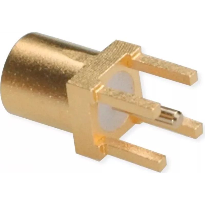 TELEGÄRTNER Conector hembra MMCX PCB, recto, 50 ohmios, dorado, pack de 5 (J01341A0161)