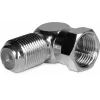 TechniSat 0000/3318 Adaptador en ángulo conector macho F, conector macho F a conector hembra F, 75 Ohm, niquelado