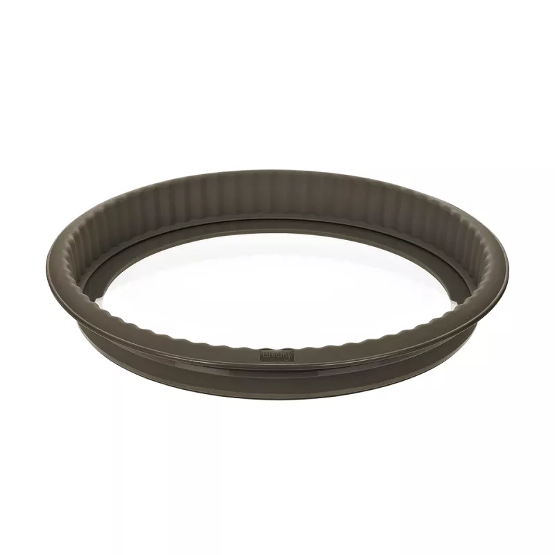 LURCH FlexiForm Molde para quiche de 26 cm con base de cristal extraíble, 100 % silicona platino, Ø 30 x 4 cm, marrón (85009)
