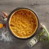 LURCH FlexiForm Molde para quiche de 26 cm con base de cristal extraíble, 100 % silicona platino, Ø 30 x 4 cm, marrón (85009)