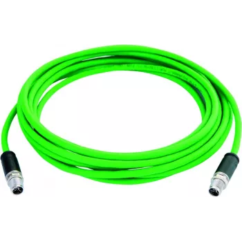 TELEGÄRTNER Cable de red Industrial Ethernet Cat.6A, conector macho M12 X-codificado a conector macho M12 X-codificado, 1,0 m, PUR verde L80000A0001