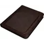 Jüscha 30064 Carpeta de presentación A4 marrón con compartimento para tarjetas de visita y cierre de pinza metálica