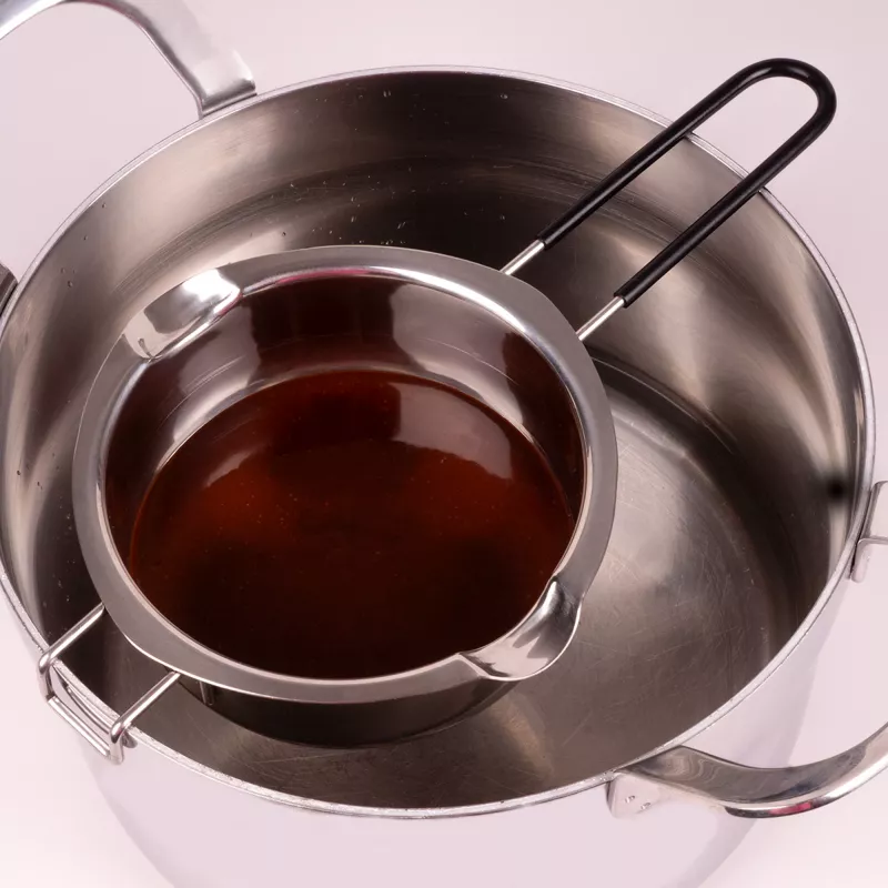 Lurch Recipiente de fusión para baño maría de acero inoxidable, plateado, 11 cm de diámetro, 350 ml, con vertedor y gancho de sujeción (70276)
