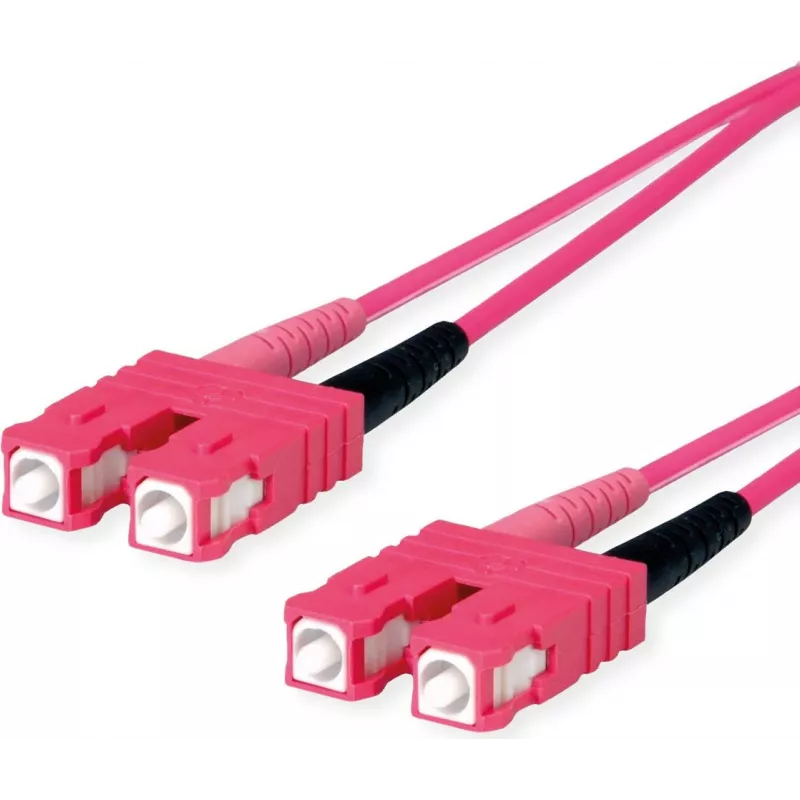 Telegärtner L00880A0028 Cable de fibra óptica SC a SC OM4 dúplex, 1 m, violeta