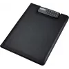JÜSCHA Alassio Carpeta de escritura BRESCIA, A4, piel sintética, negra, mecanismo de pinza con calculadora integrada 31500