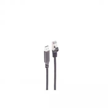 SHIVERPEAKS Cable adaptador USB-A a RJ45 Gigabit Ethernet, 1 m, negro BS14-52025