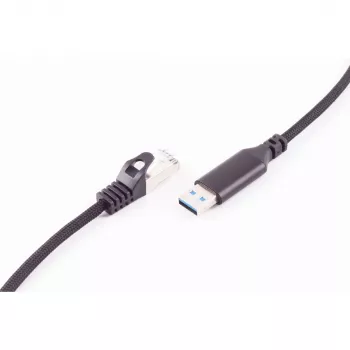 SHIVERPEAKS Cable adaptador USB-A a RJ45 Gigabit Ethernet, 1 m, negro BS14-52025