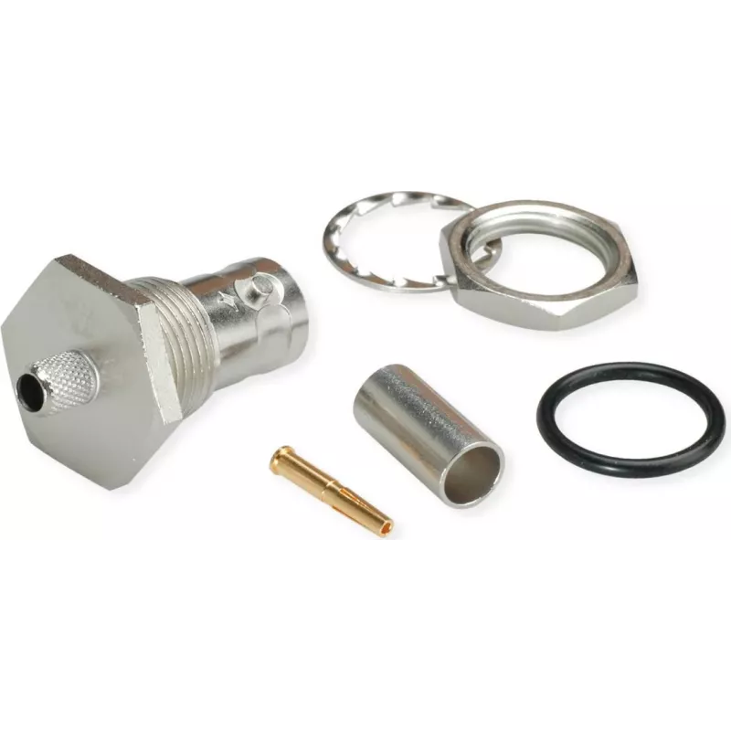Telegärtner J01001A0108 Conector hembra BNC, recto, 50 ohmios, hembra a hembra, niquelado