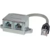 S CONN MAXIMUM CONNECTIVITY Adaptador divisor de teléfono/Ethernet RJ45, Cat. 5e, apantallado, 0,1 m, negro 75002-2